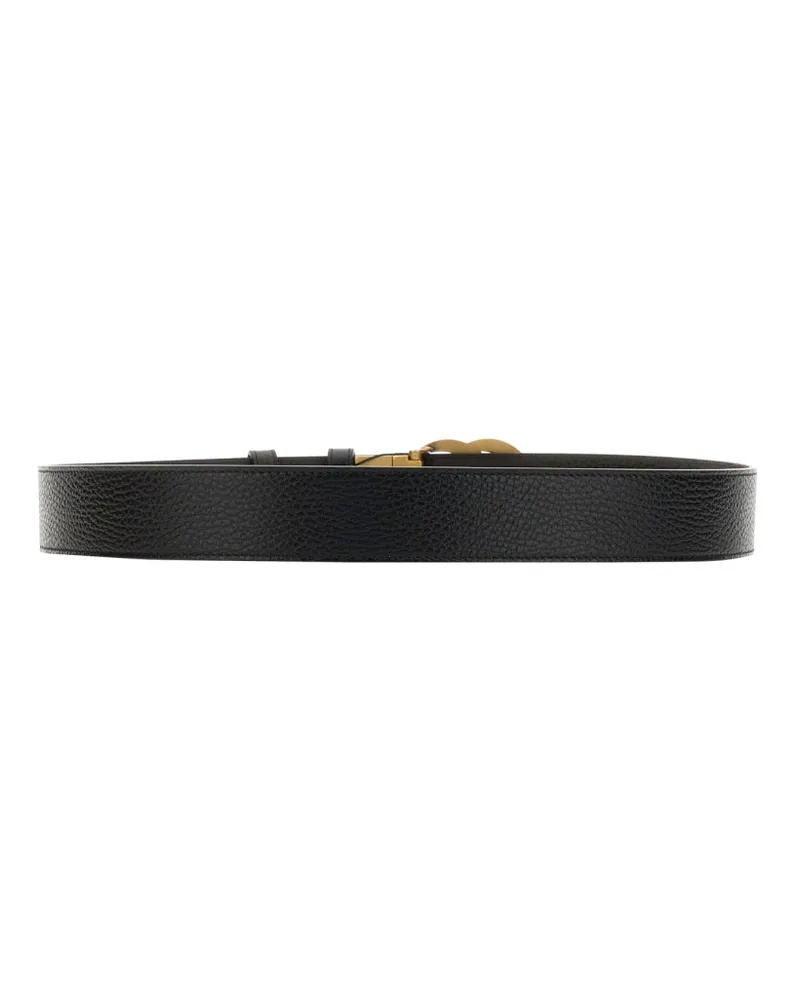 Gucci Reversible Leather with Double G Buckle Belt — Black Black