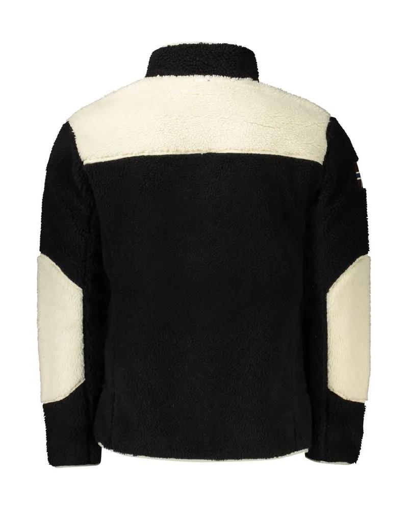 Napapijri Colour-Block Fleece Jacket — Black Black
