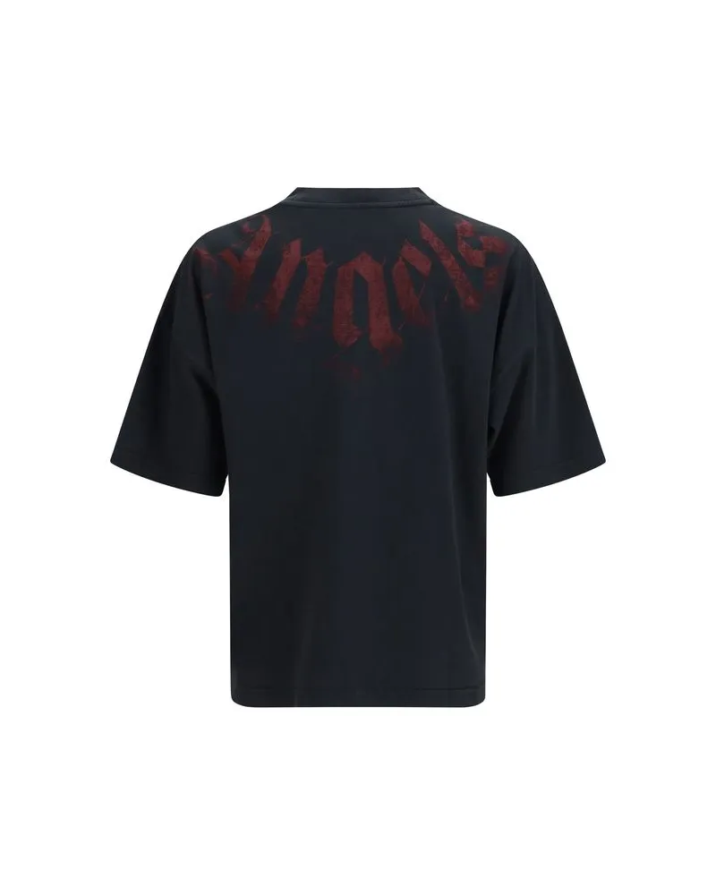 Palm Angels Men Black Cotton T-Shirt Black