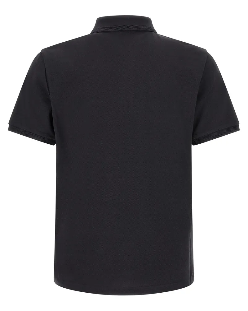 Moncler Men's Blue Cotton Polo Shirt Black