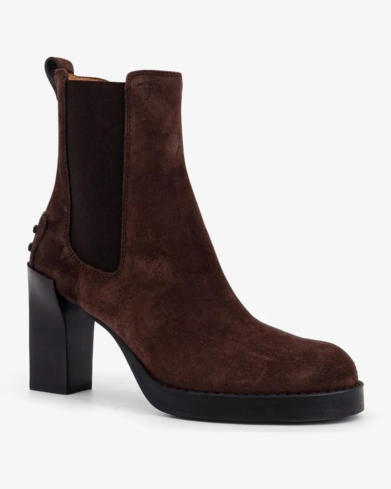 TOD'S Women's Ankle Boots Suede Brown Brown