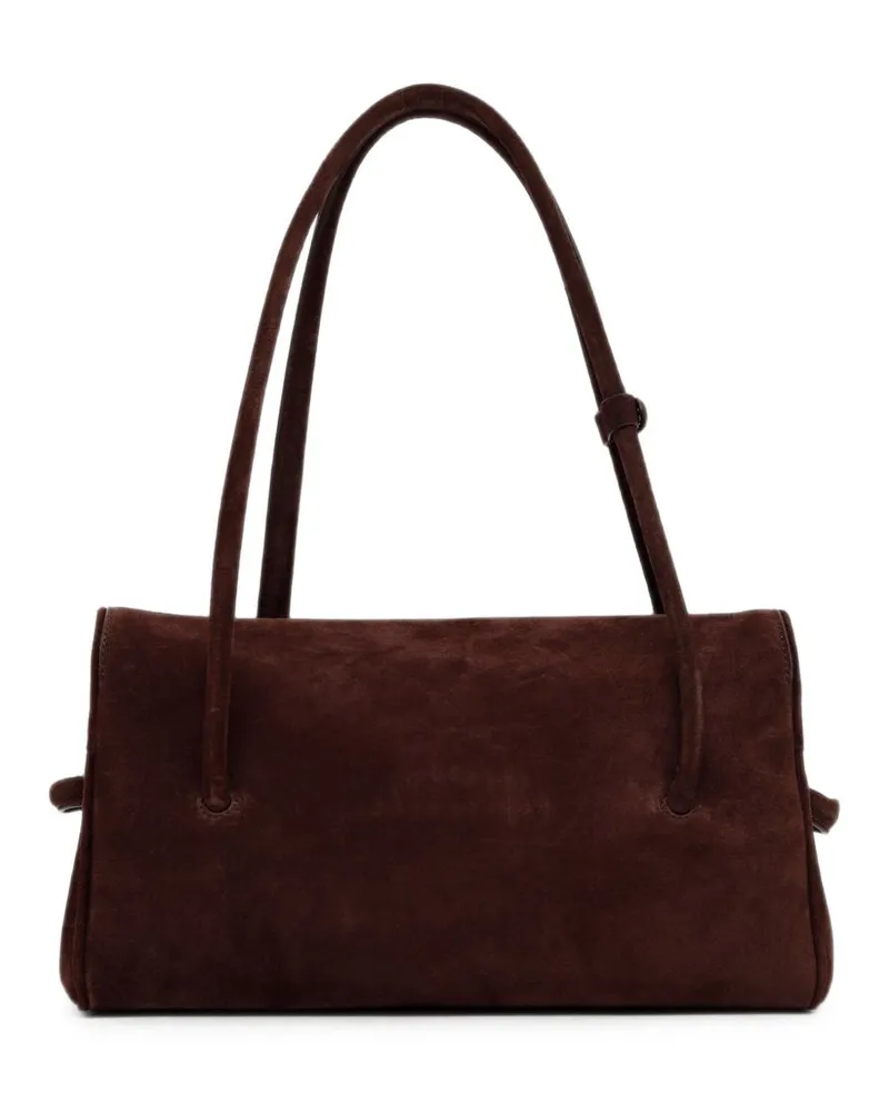 Jacquemus Suede Fold-Over Shoulder Bag — Brown Brown