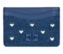 Women's Cotton Canvas Card Case Blue Cases