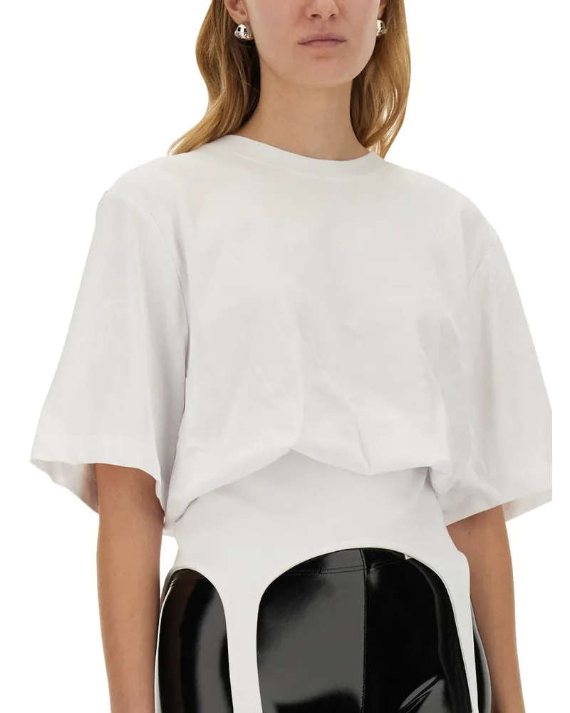 Fiorucci Suspender-Detail Cotton T-Shirt — White White