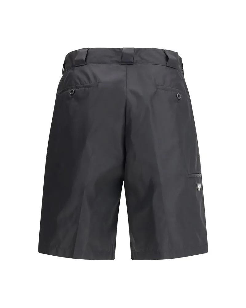 Prada Men's Black Recycled Polyamide Bermuda Shorts Black