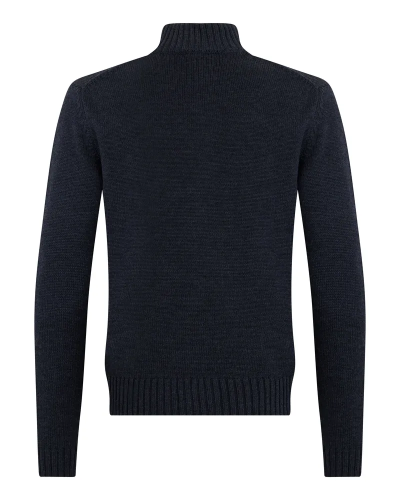 Slowear Men's Cardigan With Collar Black Virgin Wool Cardigans Sweater Black