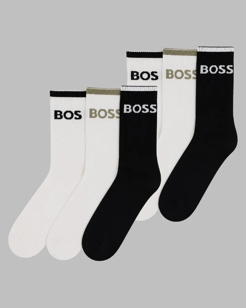 HUGO BOSS Men's Socks 3-Pack Multicolour Logo Cotton Multicolor