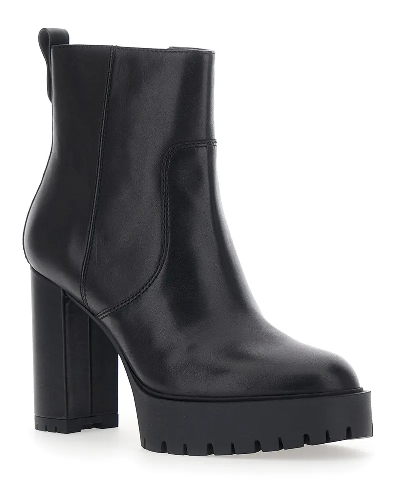 Pinko Women's Ankle Boots Clara 01 Black Calfskin Cow Leather Black
