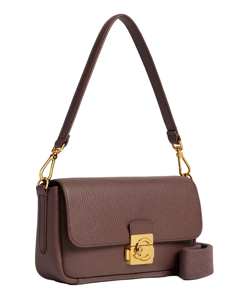 Coccinelle Women's Handbag C-Me Lock Berry Leather Handbags Hand Bags Brown