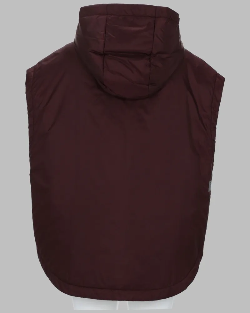 Max Mara Padded Hooded Gilet — Burgundy Burgundy