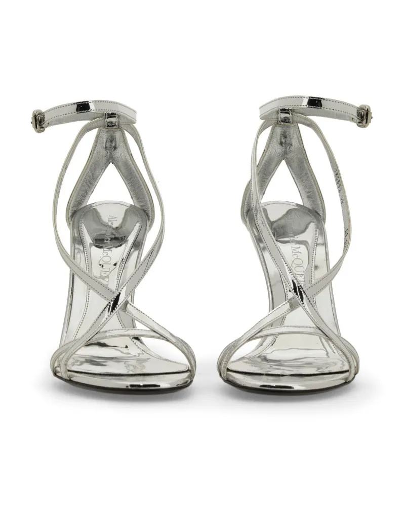 Alexander McQueen Armadillo Sandal — Silver Silver