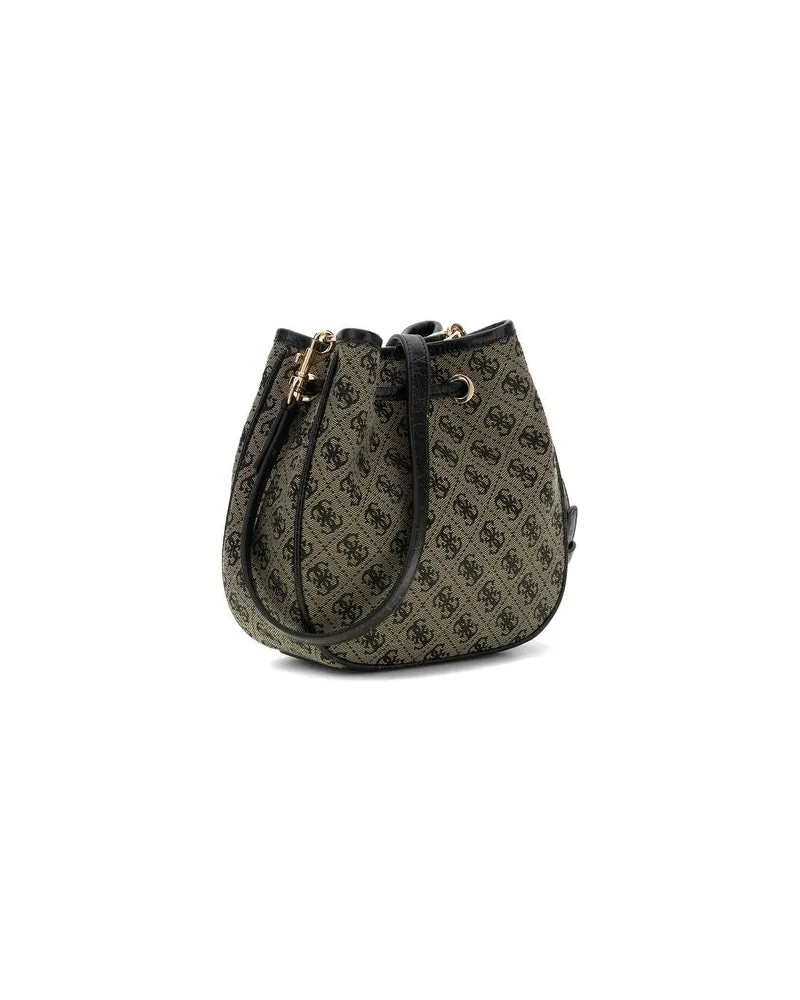 Guess Women's Bucket Bag Black Logo Polyester - Bucket-Bags Black