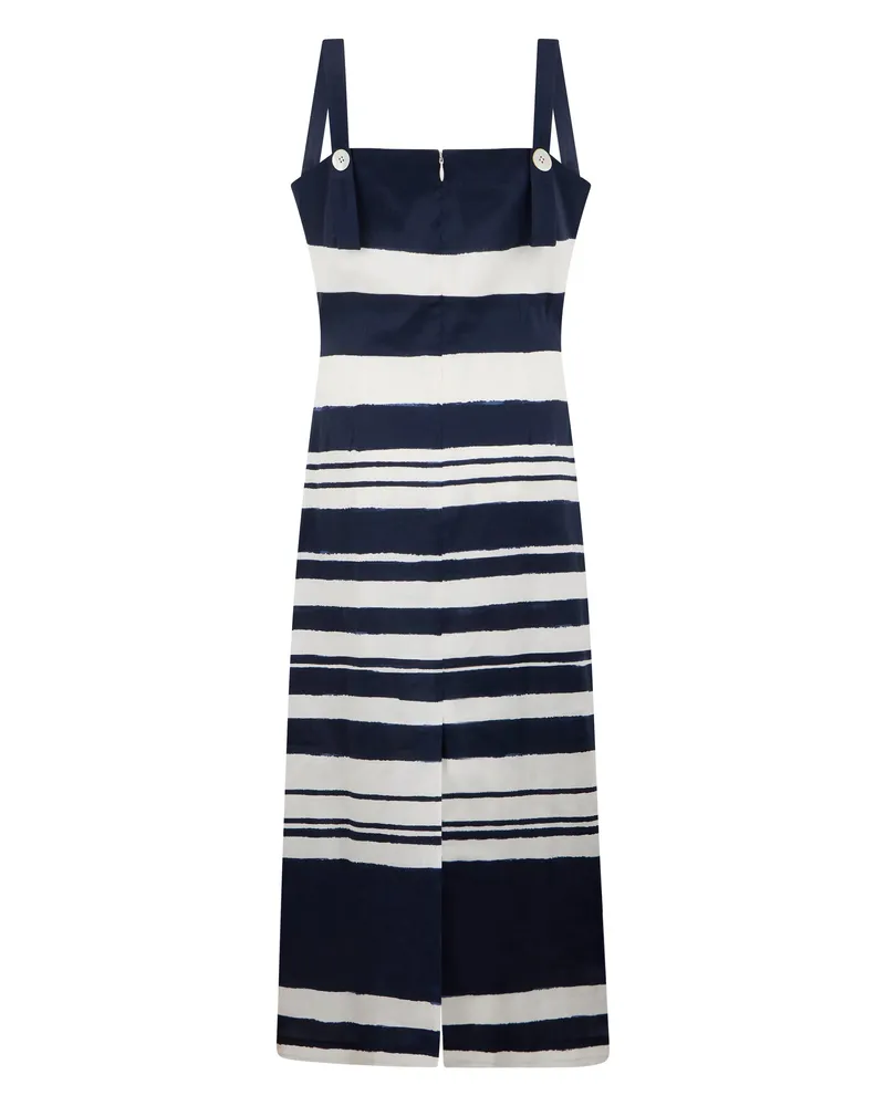 Veronica Beard Women's Midi Dress Navy-Dove Viscose Navy/dove Navy