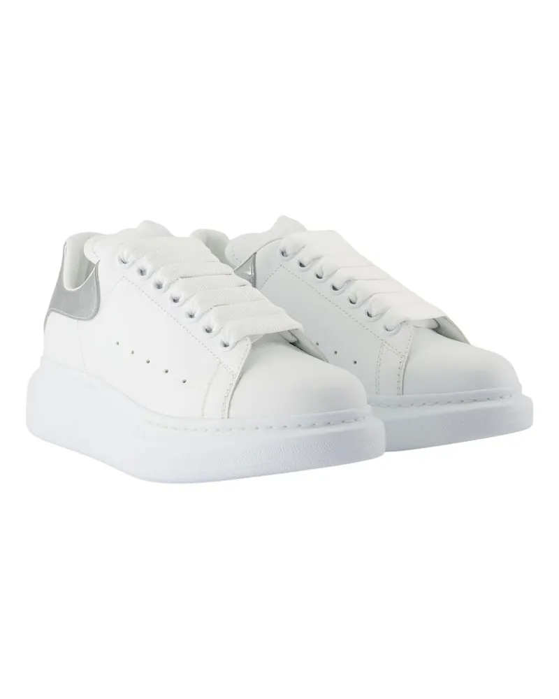 Alexander McQueen Women's Oversized Sneakers -  Leather White Calfskin Shoes White