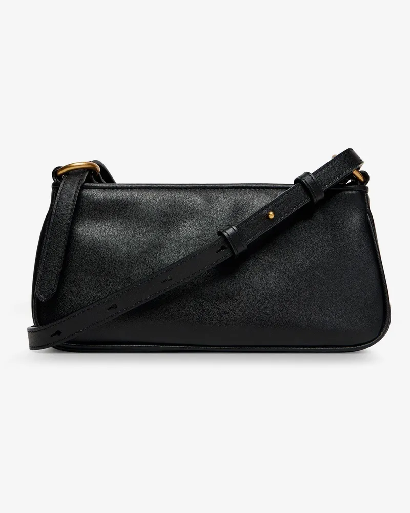 Pinko Women's Mini Half Moon Leather Crossbody Bag Black Shoulder Black