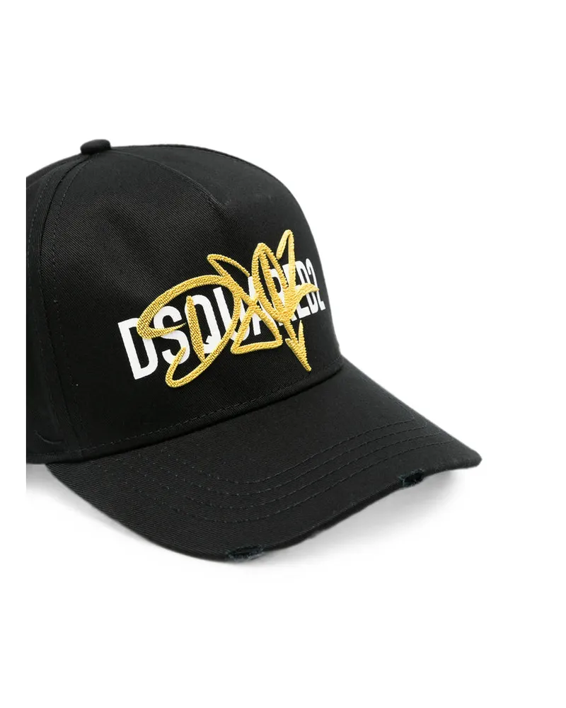 Dsquared2 BCM1014 Embroidered Logo Baseball Cap — Black Black