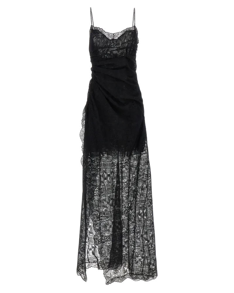 Ermanno Scervino Lace-Paneled Dress — Black Black