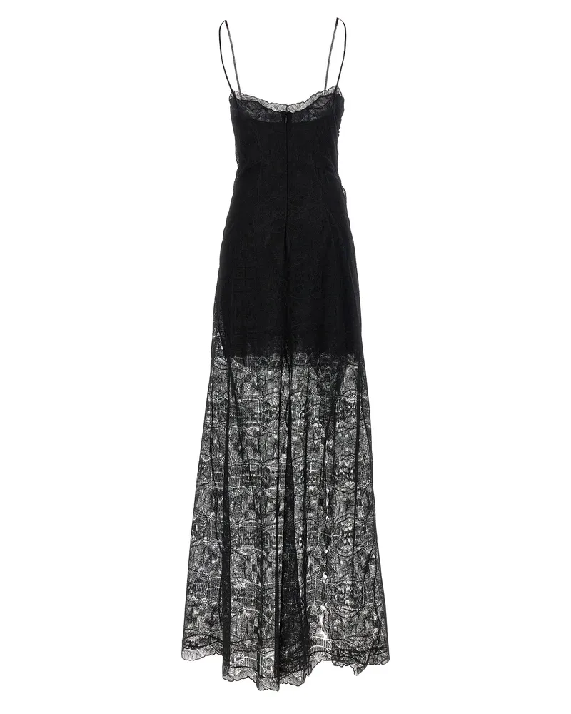 Ermanno Scervino Lace-Paneled Dress — Black Black
