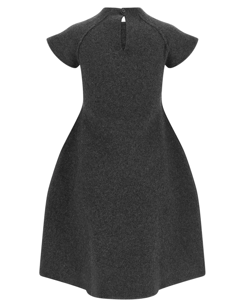 Jil Sander Virgin Wool A-Line Dress — Charcoal Charcoal