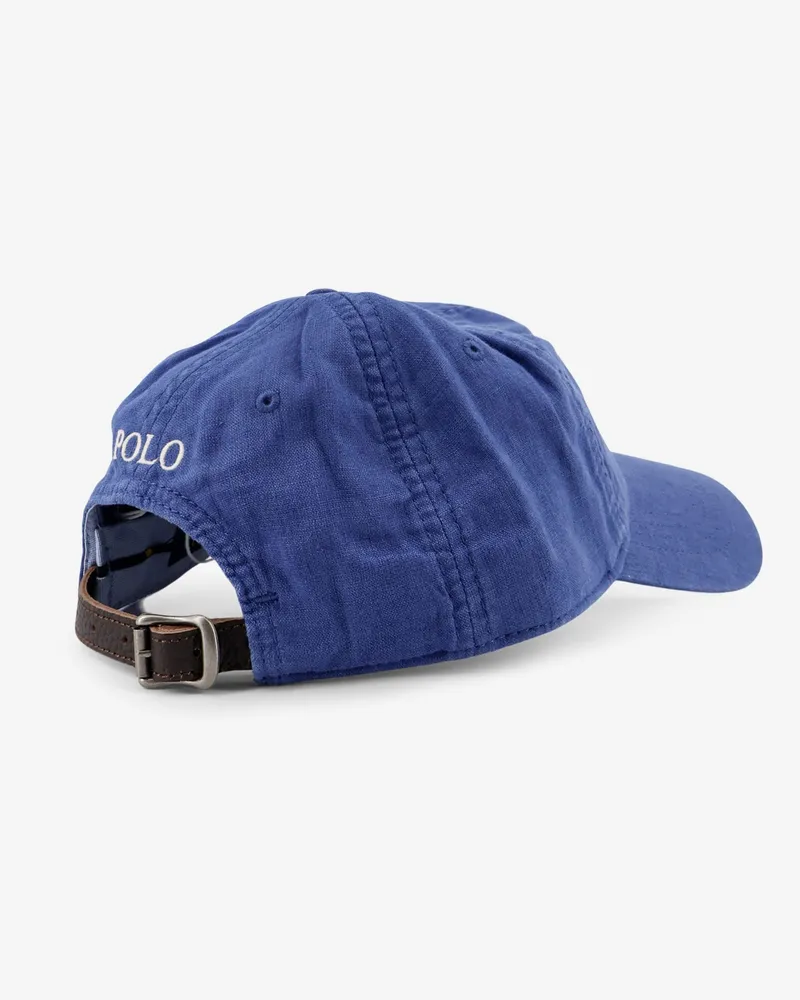 Ralph Lauren Men's Hat Linen With Visor Blue Blue