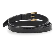 Cassandre-Buckle Croco-Printed Belt — Brown