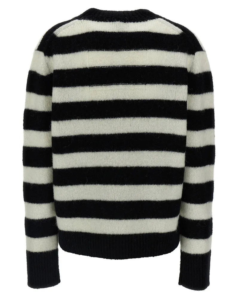 Marc Jacobs Striped Alpaca Wool Blend Sweater — Black Black
