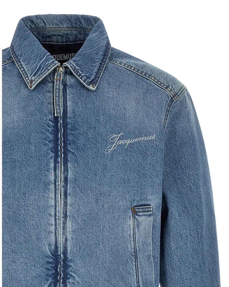 Jacquemus Cotton Denim Jacket — Blue Blue