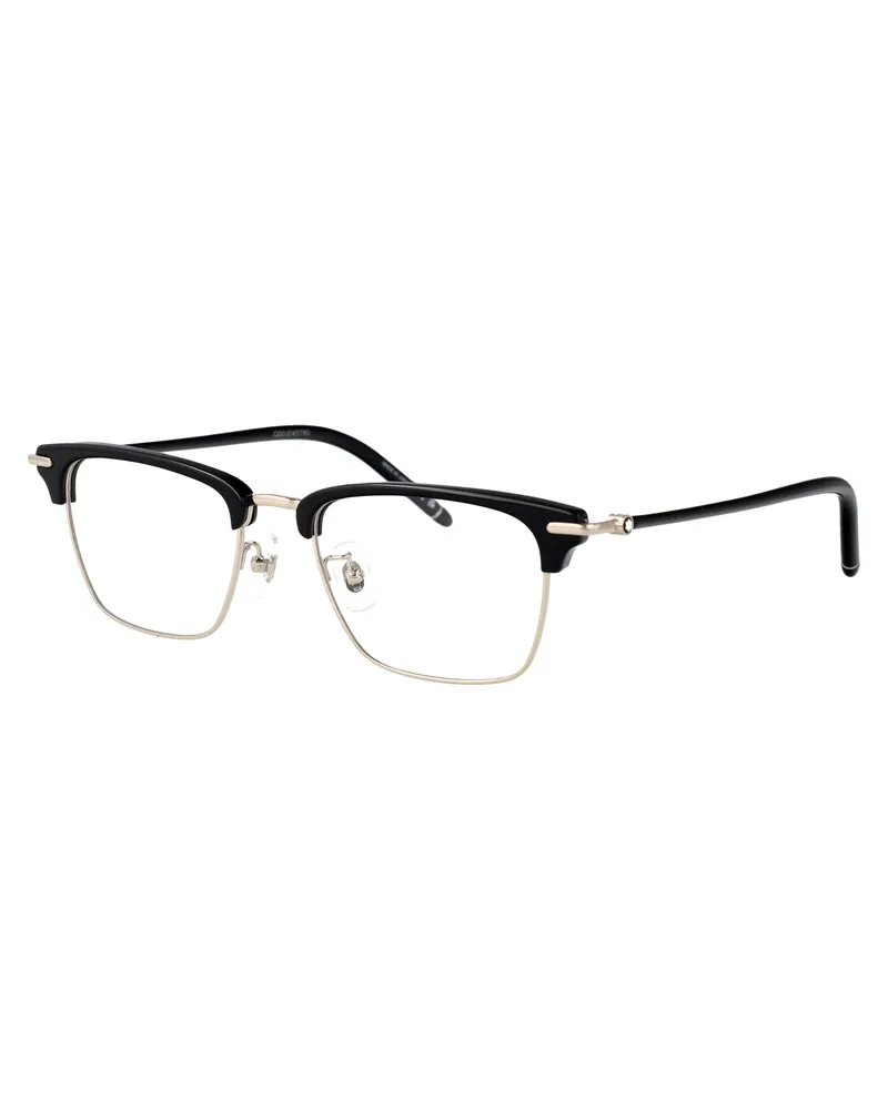 Montblanc MB0409O Injected Clubmaster Eyeglasses — Silver Silver