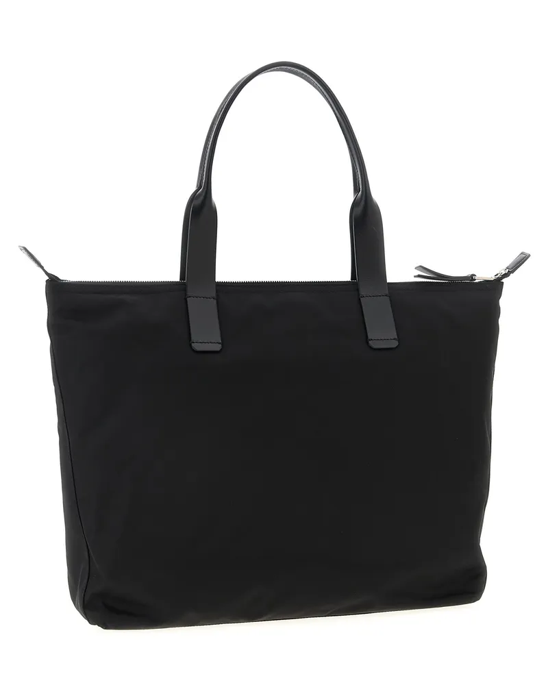 Dolce & Gabbana Logo Patch Nylon Shoulder Bag — Black Black