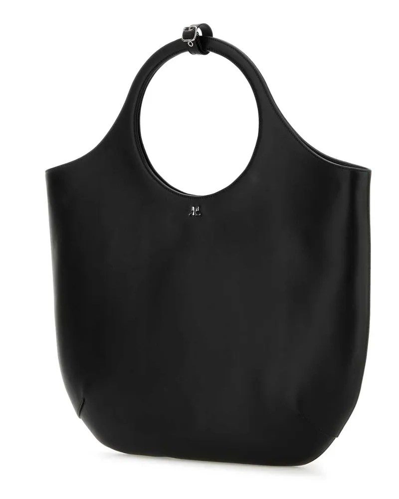 Courrèges Women's Black Leather Large Holy Handbag Borse A Mano Bag Black