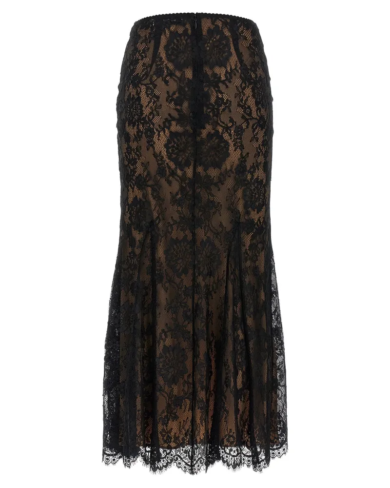 Self-Portrait Lace Mermaid Skirt — Black Black