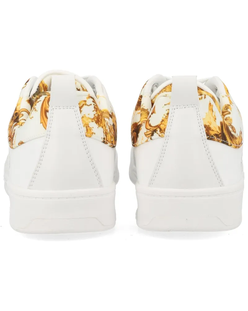 Versace Jeans Woven Weave Motif Sneakers — White White
