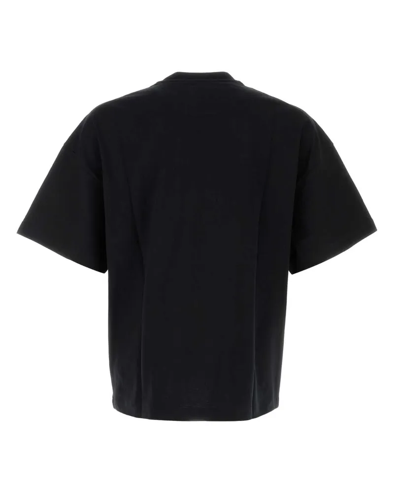 Jil Sander Logo-Embroidered Cotton T-Shirt — Black Black