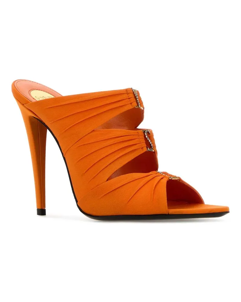 Saint Laurent Women's Orange Fabric Emilie Mules Cadiceorangecrysta Sandali Orange