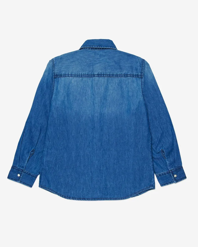 Diesel Boys' Cotton Shirt Denim Blue