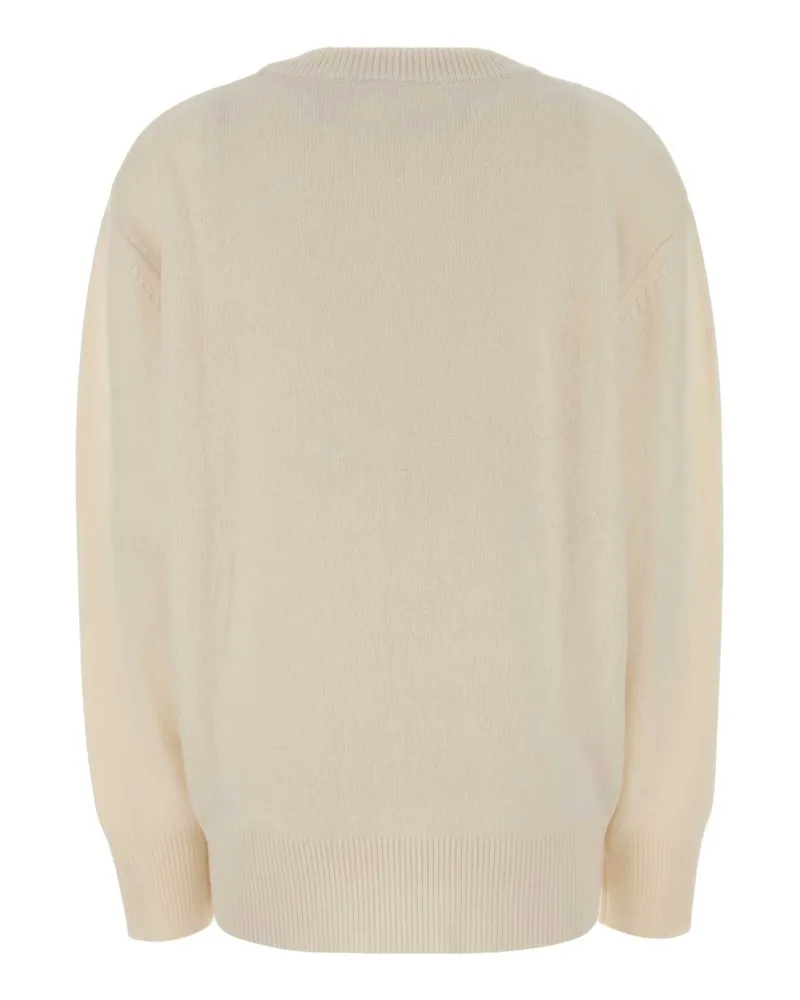 Blumarine Women Maglia Stampa Cardo Multiperla Maglieria Exterior: Wool Nylon Sweater Beige