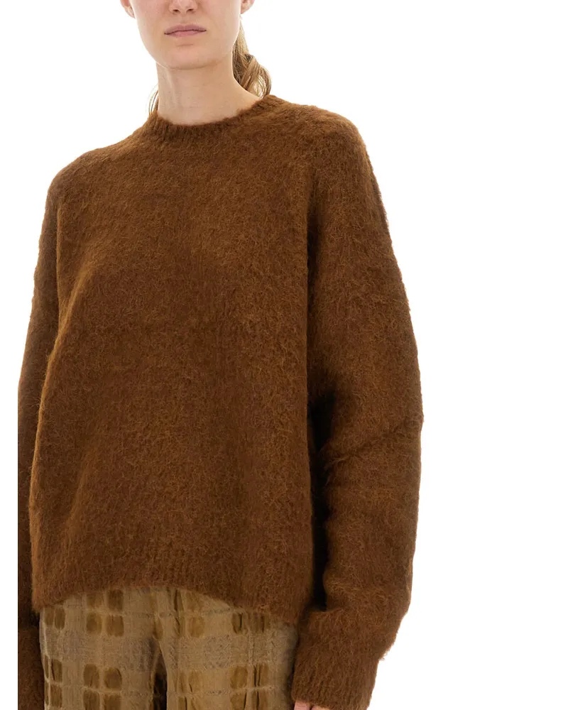 Uma Wang Alpaca-Wool Blend Sweater — Brown Brown
