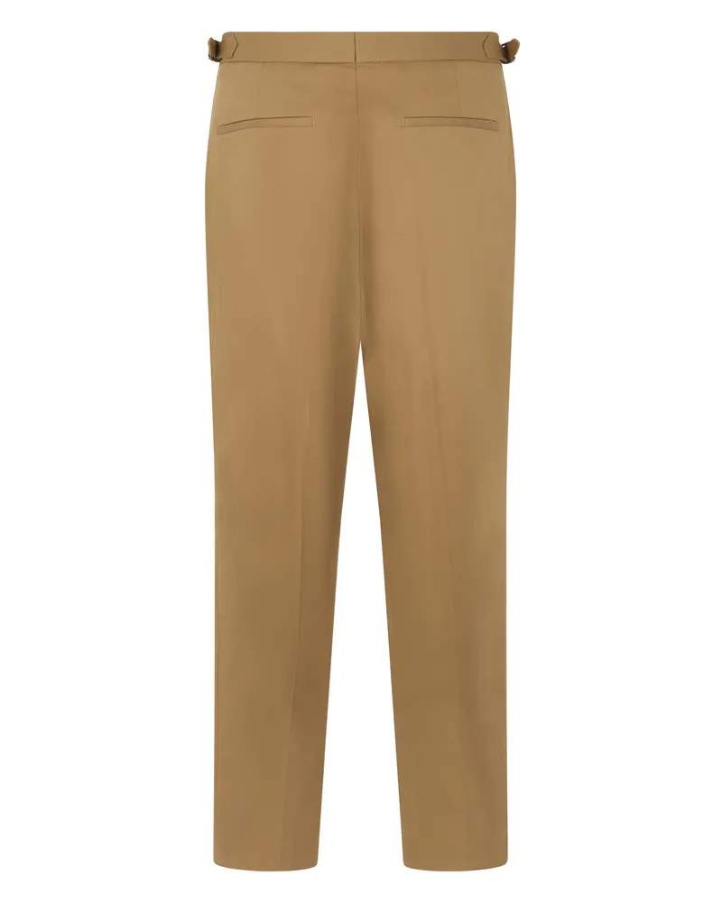 HUGO BOSS Men's Straight Cotton Trousers Dark Beige Beige