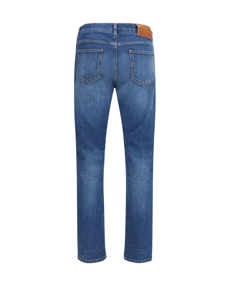 Dolce & Gabbana Men Blue Cotton Slim Fit Jeans Clothing Blue