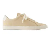 Leather Retro Low-Top Sneaker — Beige