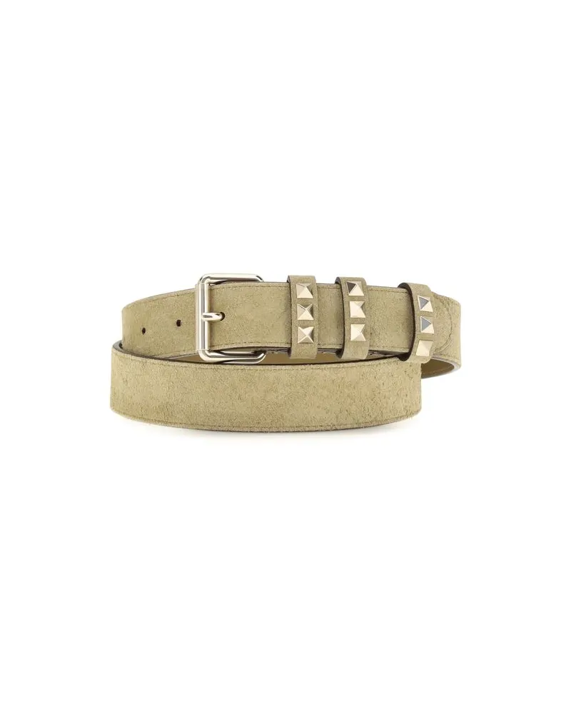 Valentino Garavani Women's Beige Suede Leather Regular Belt Beige