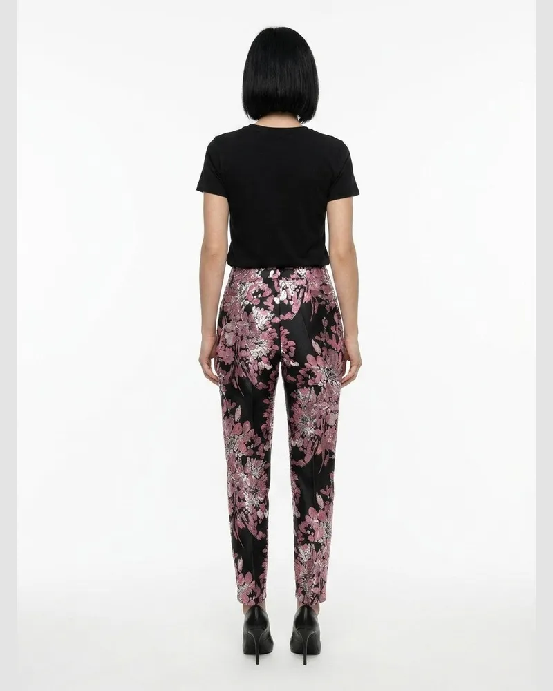 Dolce & Gabbana Women's Multicolor Metallic Fibre Dress Pants Black