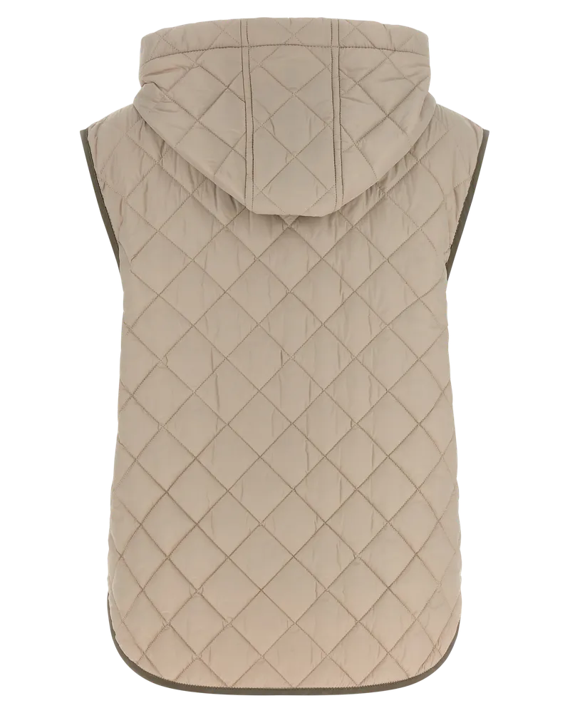 Brunello Cucinelli Diamond Quilted Vest — Beige Beige