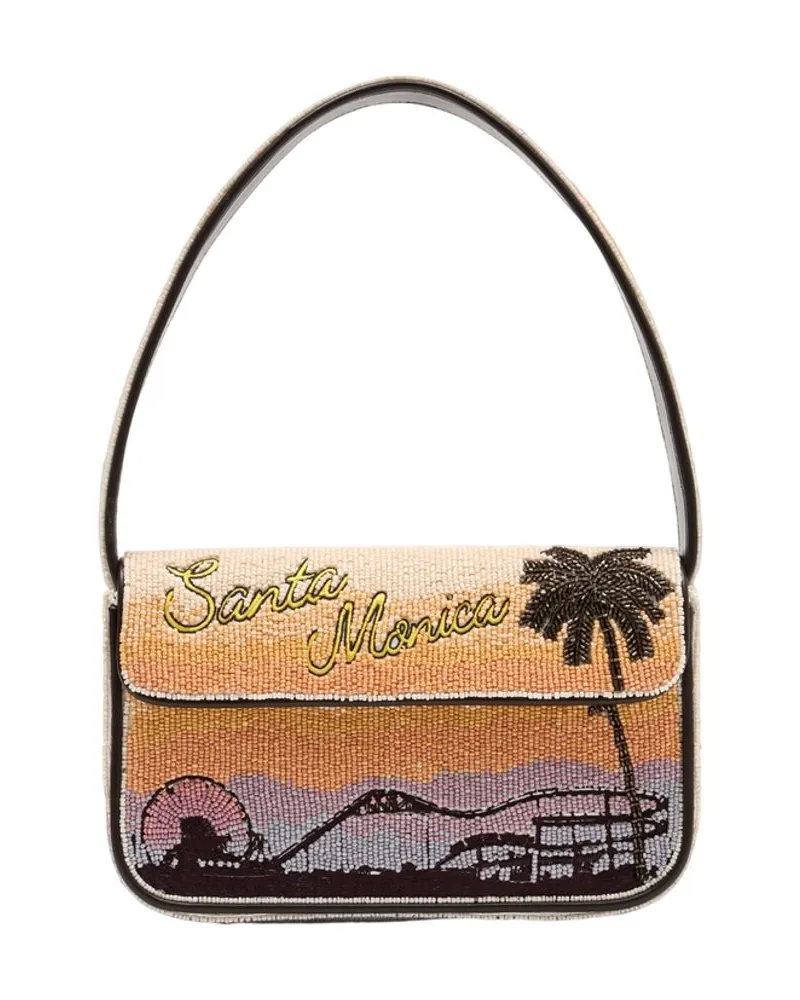 STAUD Women's Tommy Shoulder Bag -  Beads Multicolor Other Shoulder-Hobo-Bags Beige