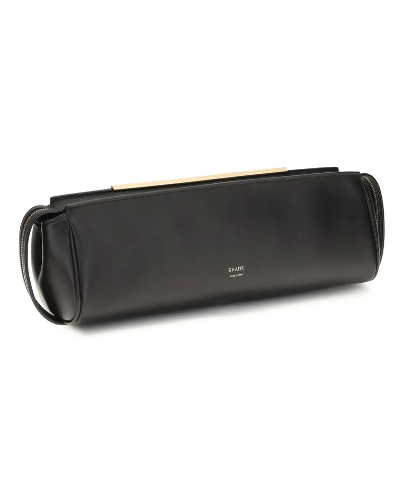 KHAITE Women's Evening Leather Clutch Black Calf Bos Taurus Clutches Black