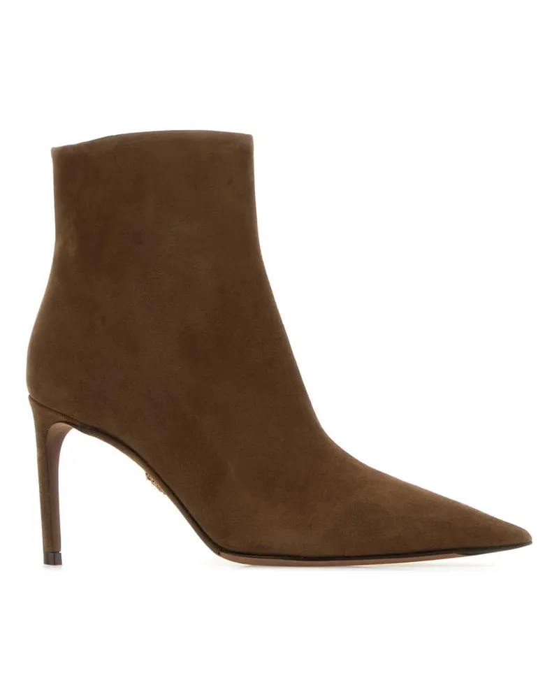 Dolce & Gabbana Women's Mud Suede Ankle Boots Sigaro Stivali Brown