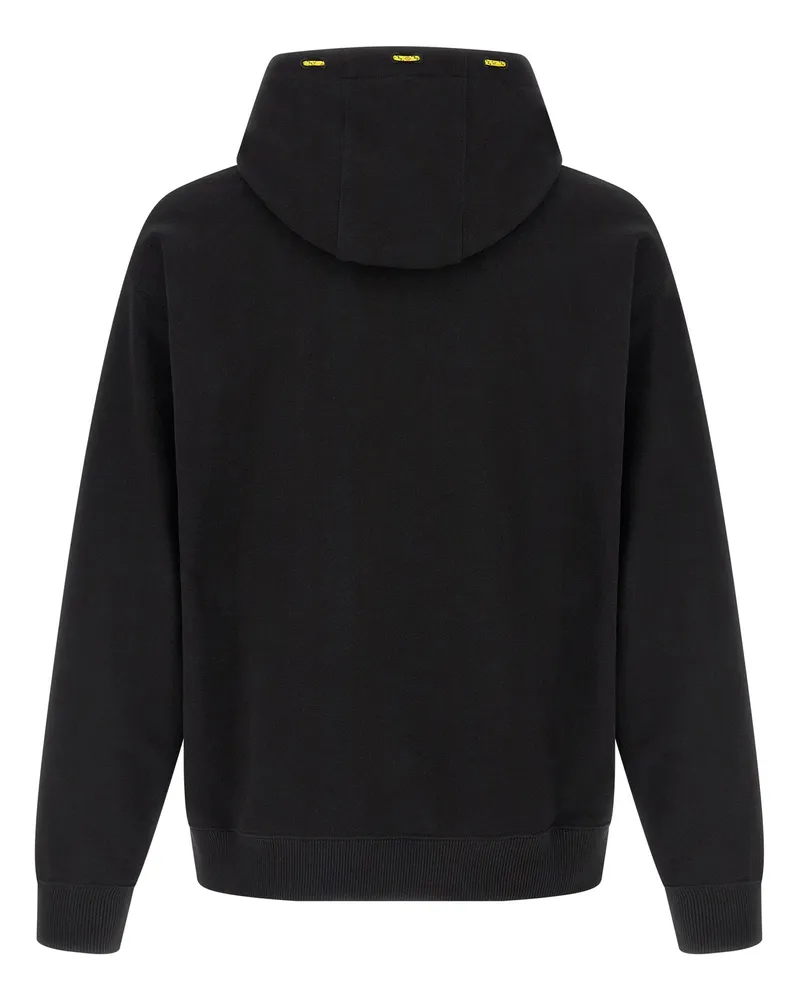 Fendi Logo-Embroidered Cotton Hoodie — Black Black