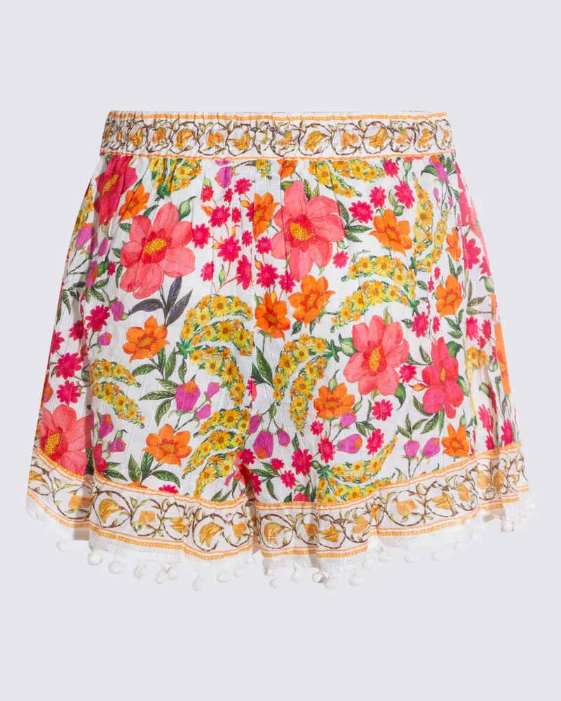 FARM Rio Women's Shorts Banana Flowers Off-White Multicolor