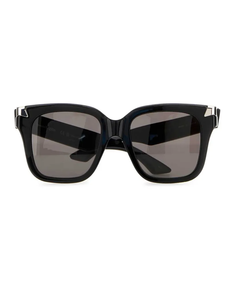 Alexander McQueen Women's Black Acetate Punk Rivet Sunglasses Blackblacksmoke Exterior: Occhiali Da Sole Black