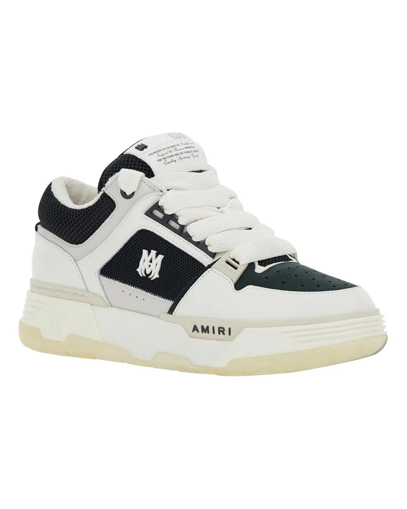 Amiri Men's Sneakers White-Black Calf Leather Trainers White/black White